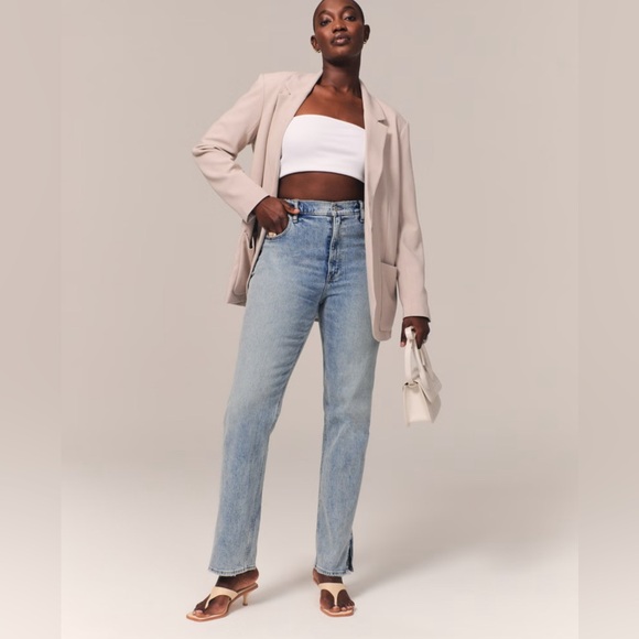 Abercrombie & Fitch Denim - ABERCROMBIE & Fitch Curve Love 90s Straight Ultra High Rise Jeans